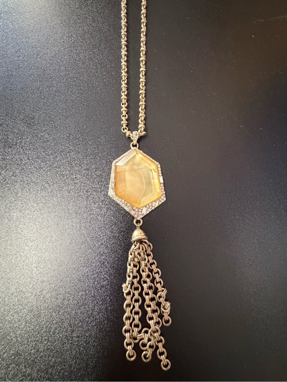 Badgley Mischka Gold-Tone Hexagon Pendant Necklace